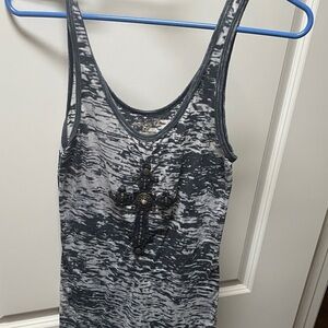 Stylish Gray Tank Top with Cross Design